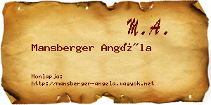 Mansberger Angéla névjegykártya